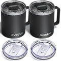2 Pack 12oz Insulated Stainless Steel Coffee Mug with Lids J522