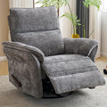 Oversized Chenille Swivel Rocker Recliner with Adjustable Headrest K2382