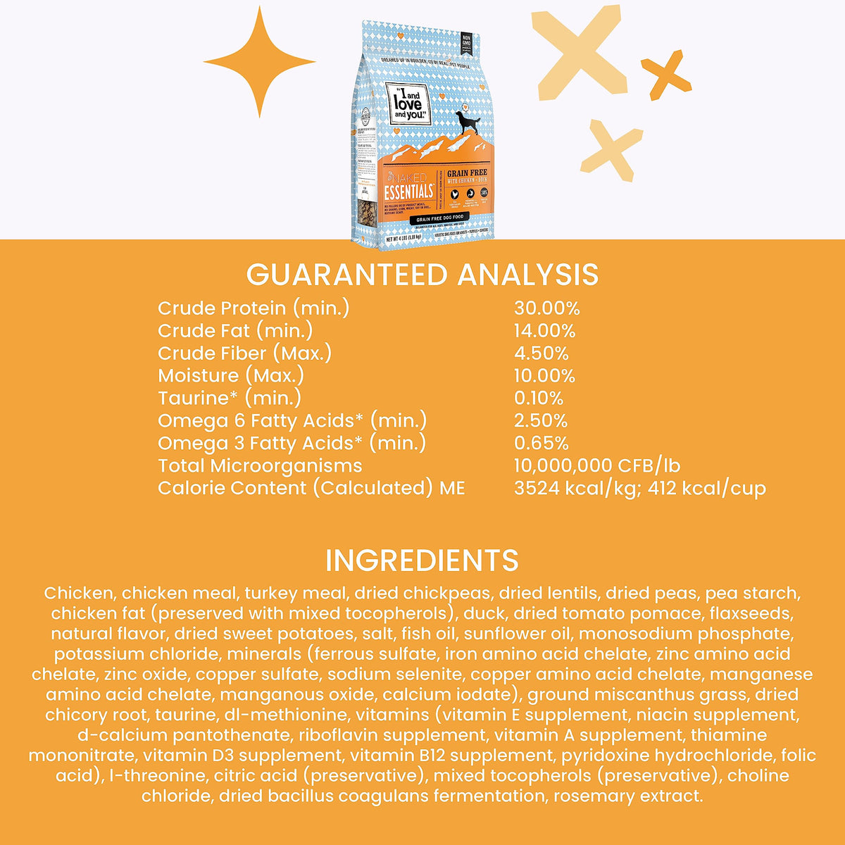 Chicken Duck Dry Dog Food 4lb Bag C824230