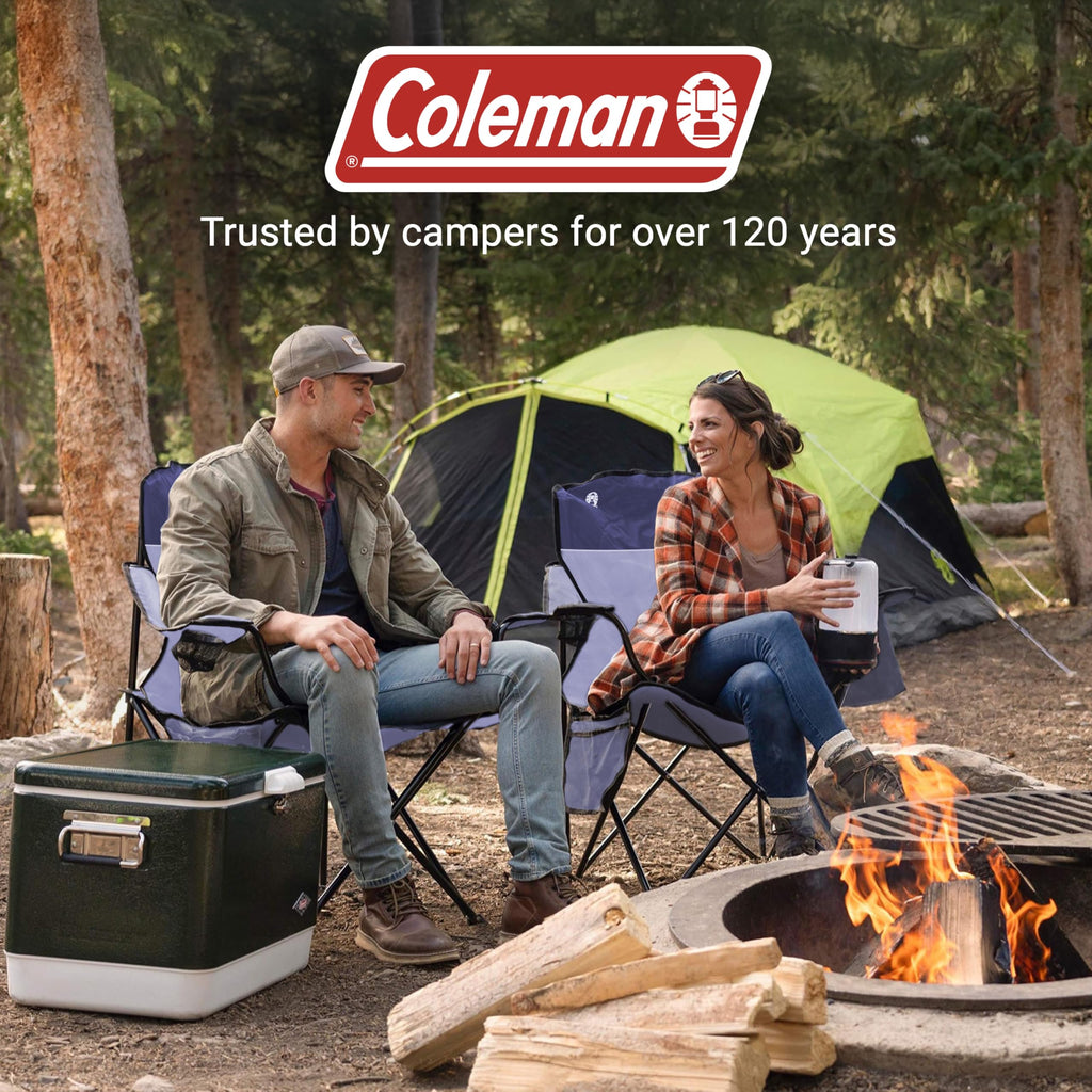 Portable Camping Chair with 4-Can Cooler, Cushioned Seat, Side Pockets & Cup Holder, Carry Bag V296323