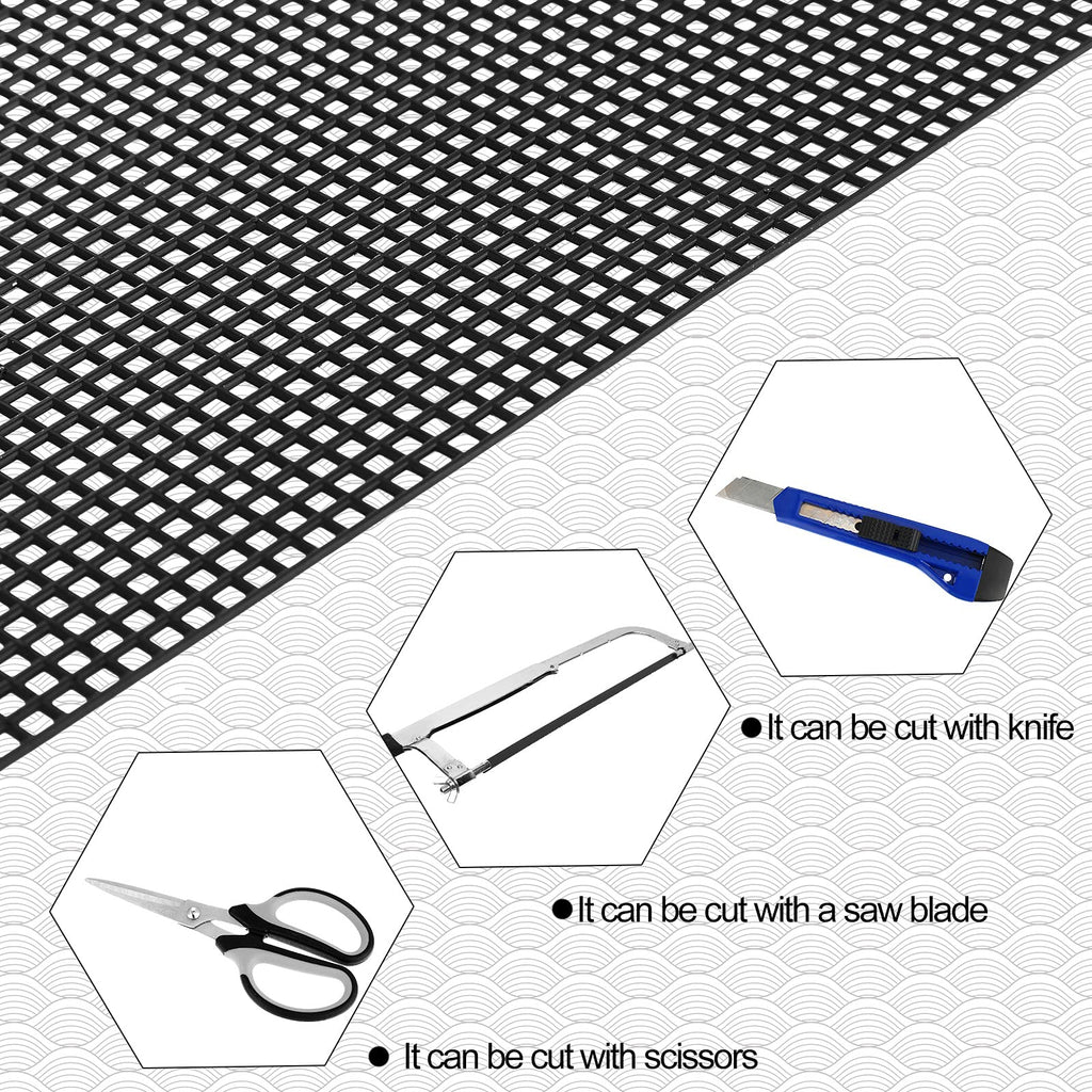 Black 4 Pcs Plastic Mesh Sheets O402719