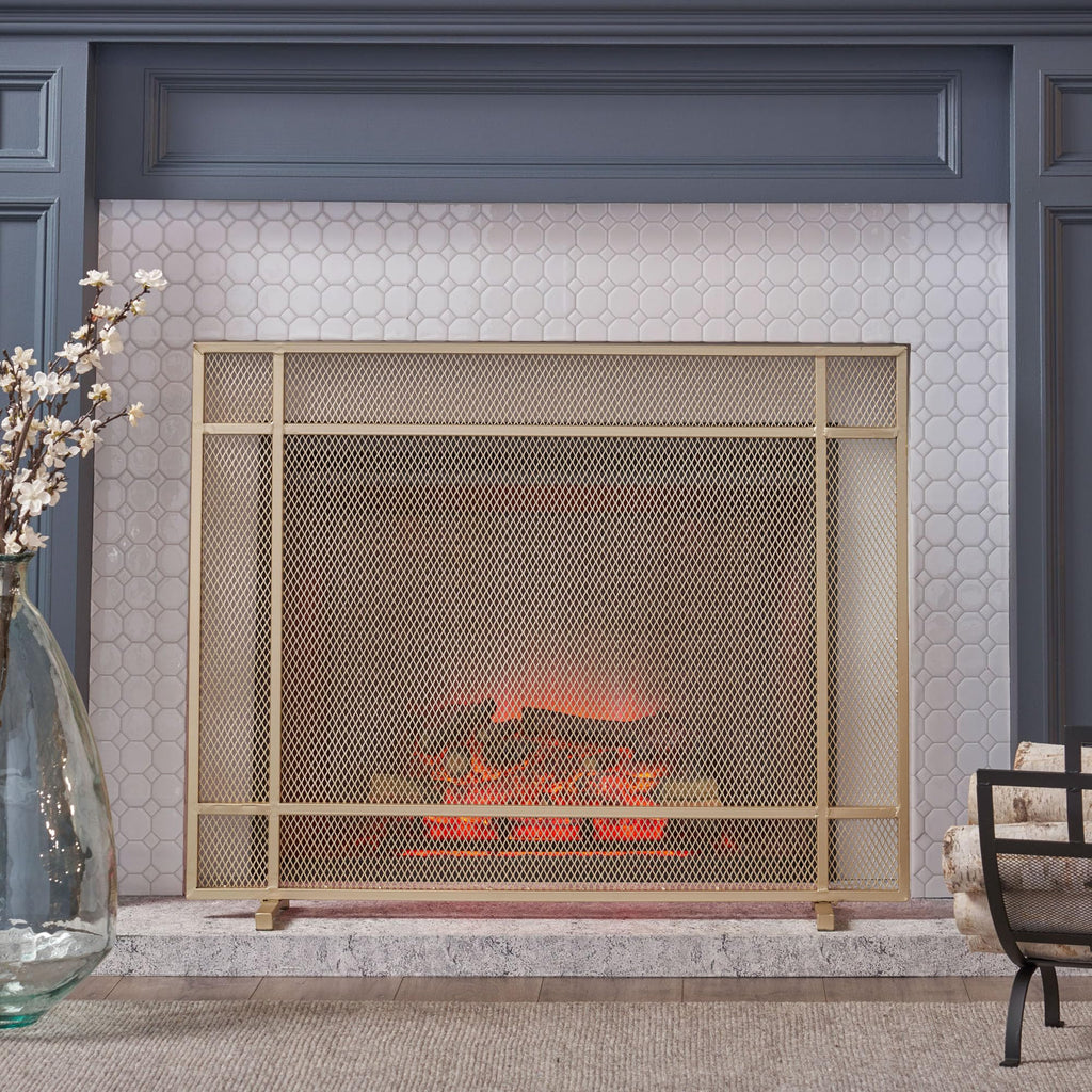 Black Metal Fireplace Screen K34251