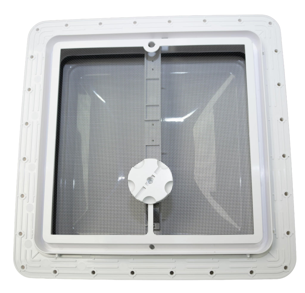 14" RV Roof Vent with White Lid and Manual Crank U6295