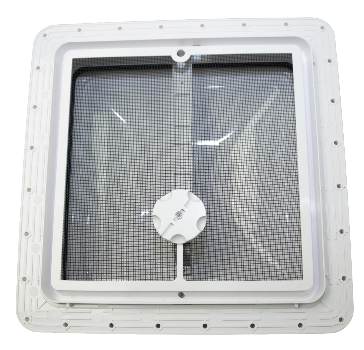 14" RV Roof Vent with White Lid and Manual Crank U6295