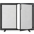 38.5x31in 2-Door Black Wrought Iron Fireplace Screen W218012